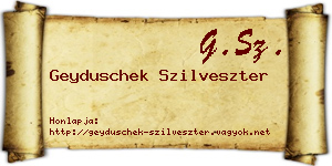 Geyduschek Szilveszter névjegykártya